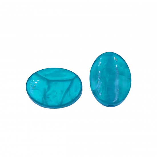 Χάντρες Ακρυλικές 28x20mm (10 τεμ) - Τυρκουάζ