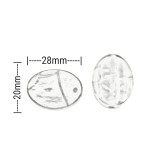 Χάντρες Ακρυλικές 28x20mm (10 τεμ) - Κίτρινο
