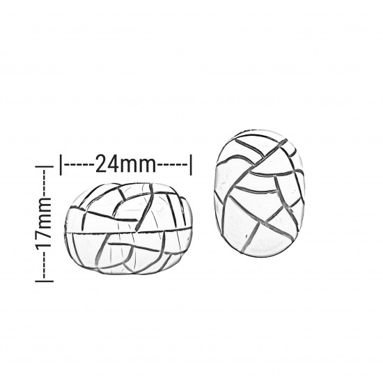 Χάντρες Ακρυλικές 24x17mm (15 τεμ) - Μπεζ