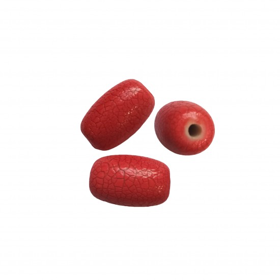 Χάντρες Ακρυλικές 27x17mm (10 τεμ) - Κοραλί Χάντρες Ακρυλικές 27x17mm (10 τεμ) - Κοραλί