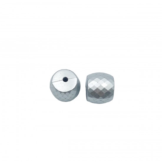 Χάντρες Ακρυλικές 15x14mm (6 τεμ) - Ασημί