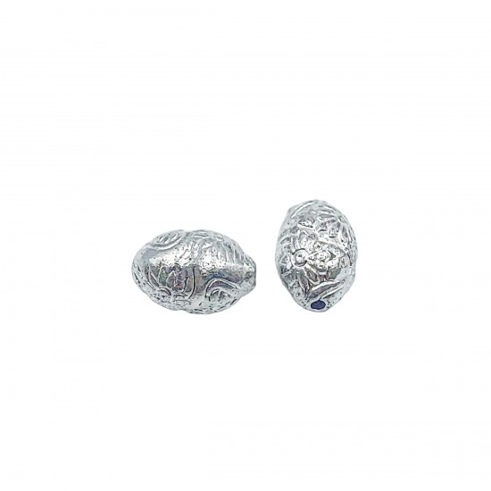 Χάντρες Ακρυλικές 15x10mm (6 τεμ) - Ασημί