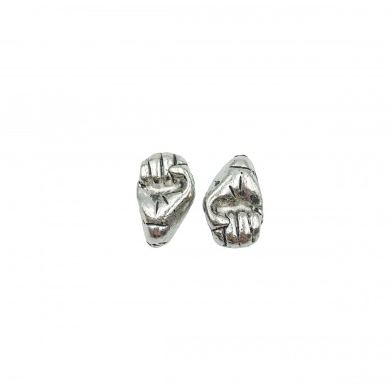 Μοτίφ Μεταλλικά 20x12mm (4 τεμ) - Ασημί