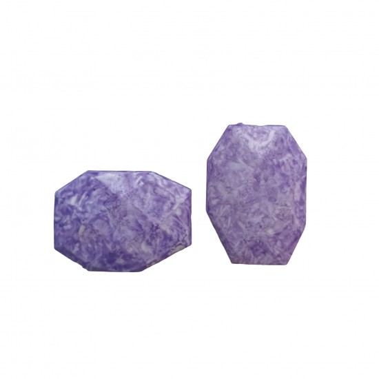 Χάντρες Ακρυλικές 33x24mm (8 τεμ) - Μωβ