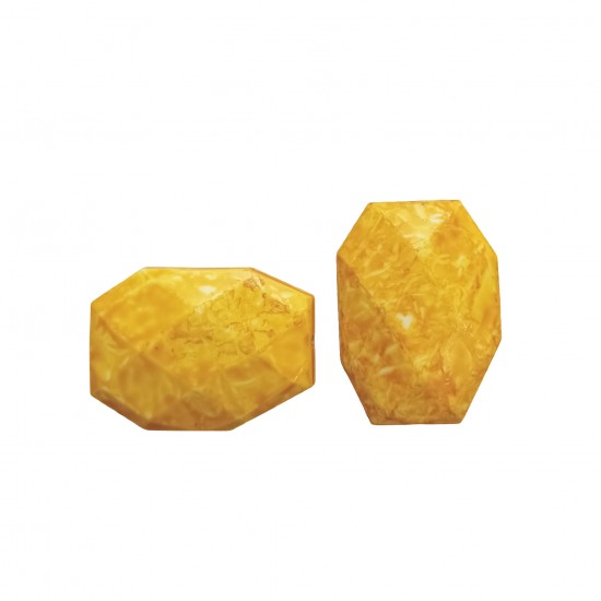 Χάντρες Ακρυλικές 33x24mm (8 τεμ) - Κίτρινο