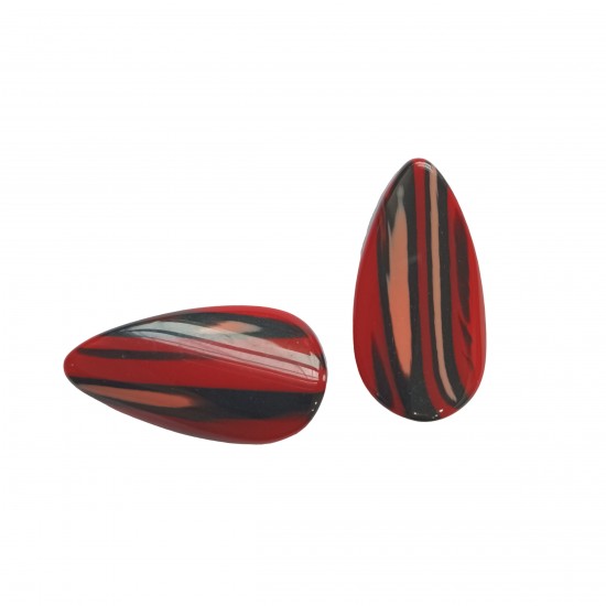 Χάντρες Ακρυλικές 40x20mm (8 τεμ) - Κόκκινο