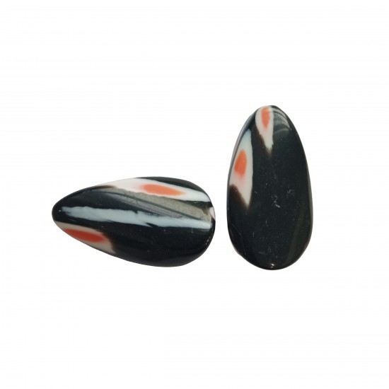 Χάντρες Ακρυλικές 40x20mm (8 τεμ) - Μαύρο