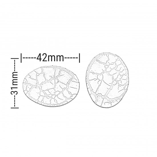 Χάντρες Ακρυλικές 42x31mm (6 τεμ) - Τυρκουάζ
