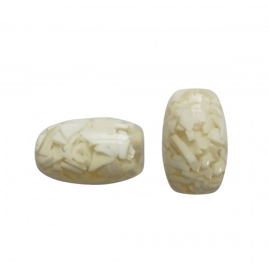 Χάντρες Ακρυλικές 33x21mm (8 τεμ) - Εκρού