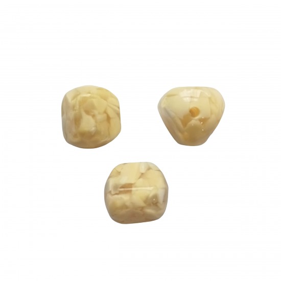 Χάντρες Ακρυλικές 17x15mm (12 τεμ) - Μπεζ