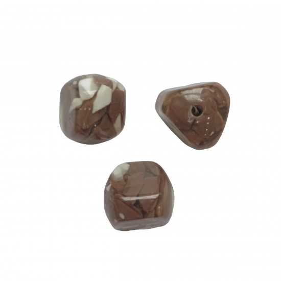 Χάντρες Ακρυλικές 17x15mm (12 τεμ) - Καφέ