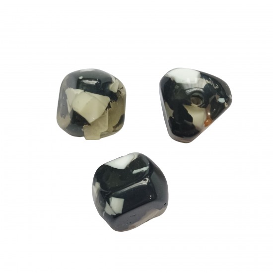 Χάντρες Ακρυλικές 17x15mm (12 τεμ) - Μαύρο