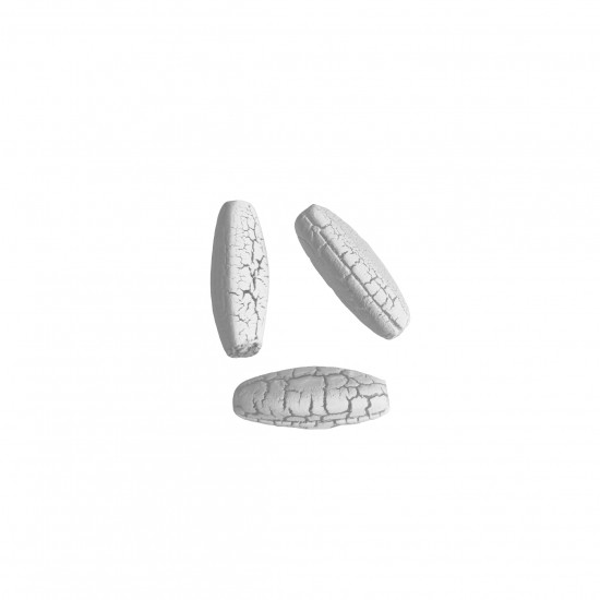 Χάντρες Ακρυλικές 25x10mm (12 τεμ) - Άσπρο