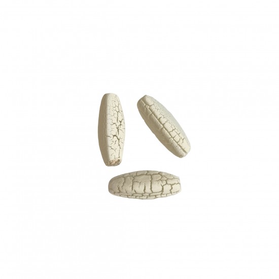 Χάντρες Ακρυλικές 25x10mm (12 τεμ) - Εκρού