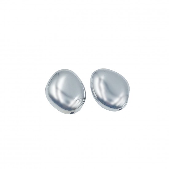 Χάντρες Ακρυλικές 30x25mm (8 τεμ) - Ασημί