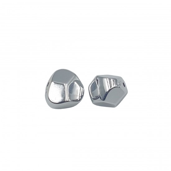 Χάντρες Ακρυλικές 21x22mm (10 τεμ) - Ασημί