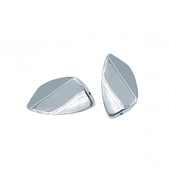 Χάντρες Ακρυλικές 41x22mm (8 τεμ) - Ασημί