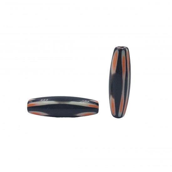 Χάντρες Ακρυλικές 50x15mm (8 τεμ) - Μαύρο