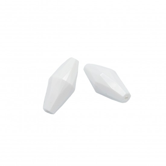 Χάντρες Ακρυλικές 35x16mm (8 τεμ) - Άσπρο