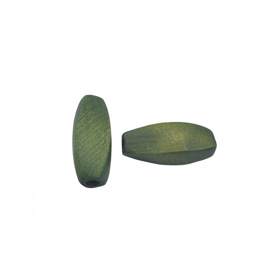 Χάντρες Ξύλινες 31x12mm (8 τεμ) - Πράσινο