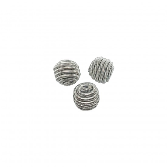 Χάντρες Μεταλλικές 12mm (6 τεμ) - Ασημί