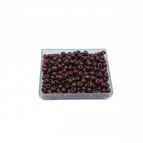 Χάντρες Ακρυλικές 4mm (50gr) - Καφέ Σκούρο