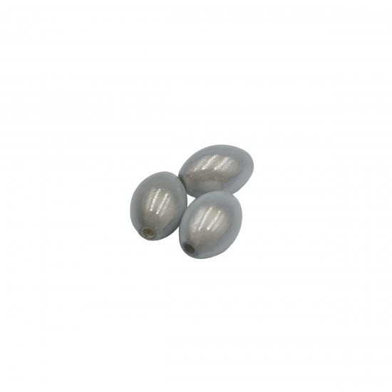 Χάντρες Ακρυλικές 14x11mm (12 τεμ) - Γκρι