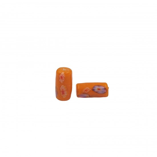 Χάντρες Γυάλινες 20x9mm (8 τεμ) - Πορτοκαλί