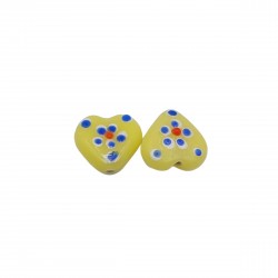 Χάντρες Γυάλινες 16x15mm (8 τεμ) - Κίτρινο