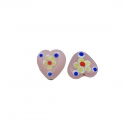 Χάντρες Γυάλινες 16x14mm (8 τεμ) - Ροζ