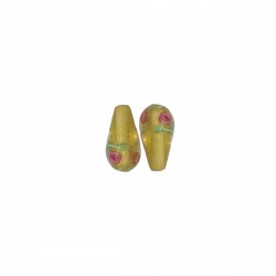 Χάντρες Γυάλινες 20x10mm (8 τεμ) - Κίτρινο