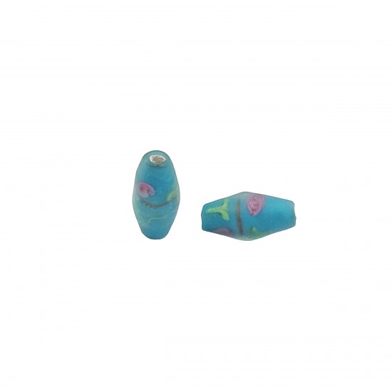 Χάντρες Γυάλινες 18x10mm (8 τεμ) - Γαλάζιο