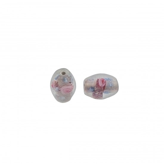 Χάντρες Γυάλινες 14x11mm (8 τεμ) - Ροζ
