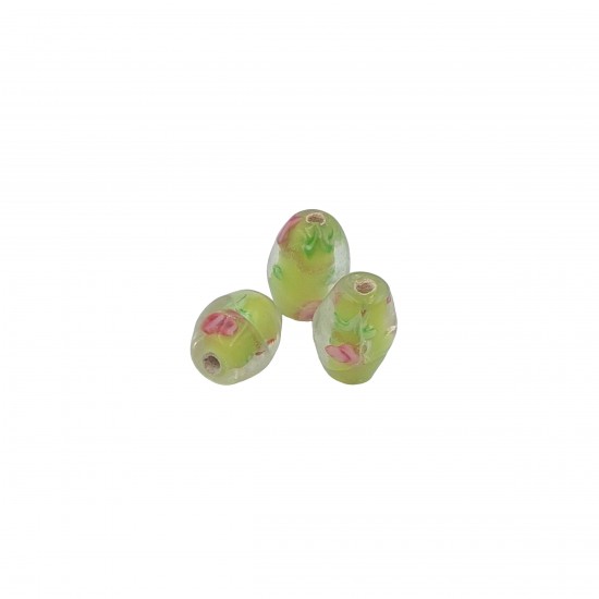 Χάντρες Γυάλινες 13x10mm (10 τεμ) - Πράσινο