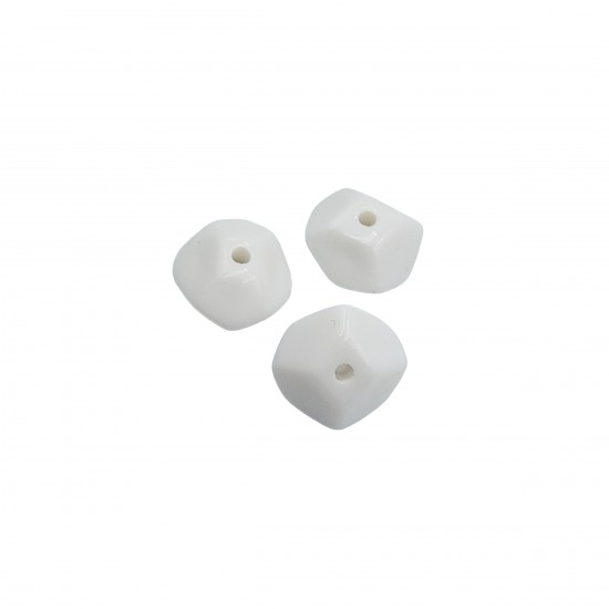Χάντρες Ακρυλικές 14x7mm (20 τεμ) - Άσπρο
