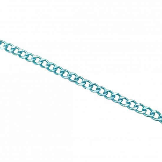 Αλυσίδες Αλουμίνιο 16x11mm (1 μέτρο) - Μπλε Ανοιχτό