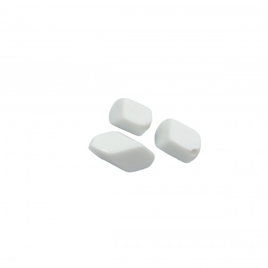Χάντρες Ακρυλικές 19x9mm (10 τεμ) - Άσπρο