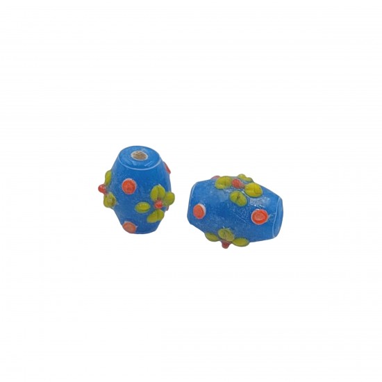 Χάντρες Γυάλινες 16x12mm (8 τεμ) - Μπλε