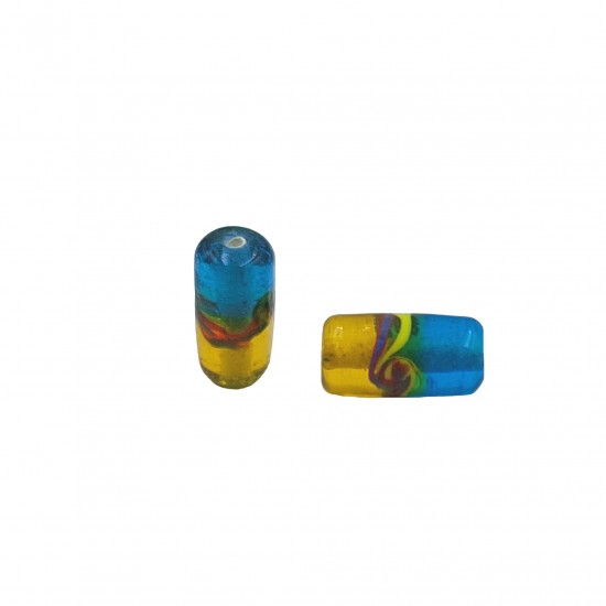 Χάντρες Γυάλινες 19x9mm (8 τεμ) - Κίτρινο