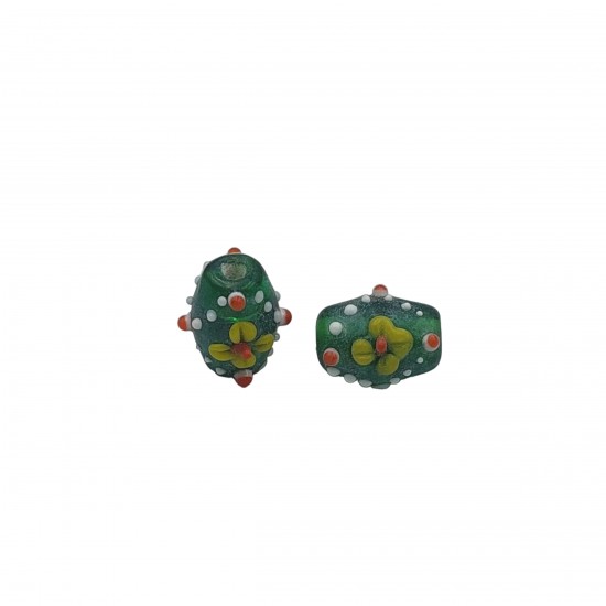 Χάντρες Γυάλινες 15x10mm (8 τεμ) - Πράσινο