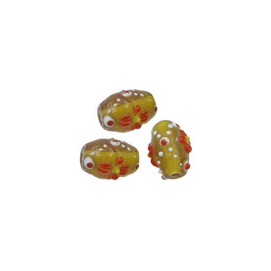 Χάντρες Γυάλινες 15x10mm (8 τεμ) - Καφέ