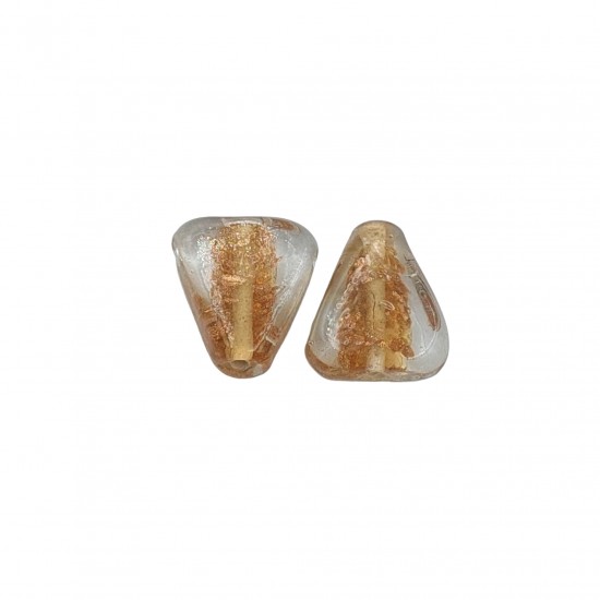 Χάντρες Γυάλινες 19x17mm (8 τεμ) - Καφέ