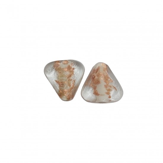 Χάντρες Γυάλινες 19x17mm (8 τεμ) - Μπεζ