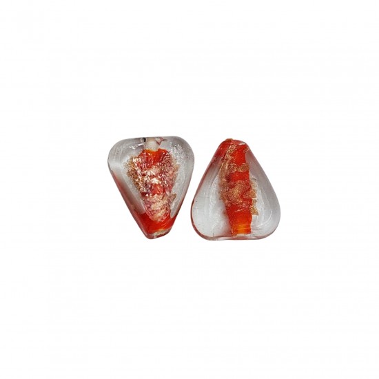 Χάντρες Γυάλινες 19x17mm (8 τεμ) - Κόκκινο