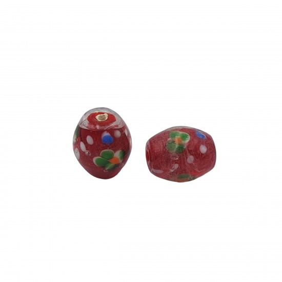 Χάντρες Γυάλινες 20x18mm (6 τεμ) - Κόκκινο