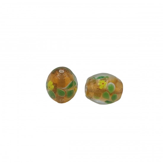 Χάντρες Γυάλινες 20x18mm (6 τεμ) - Σομόν