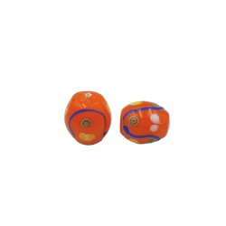 Χάντρες Γυάλινες 20x18mm (6 τεμ) - Πορτοκαλί