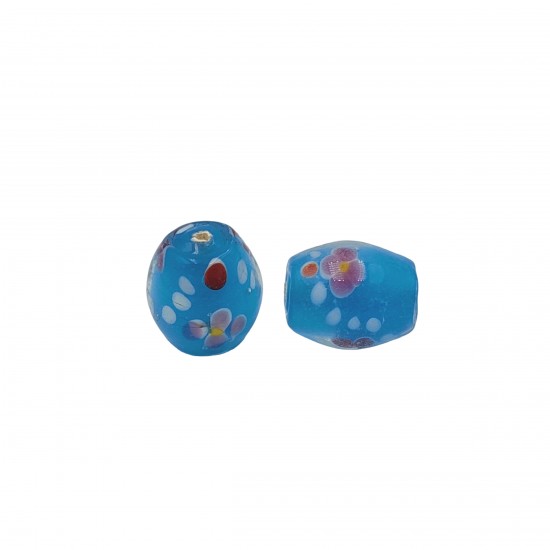 Χάντρες Γυάλινες 20x18mm (6 τεμ) - Γαλάζιο