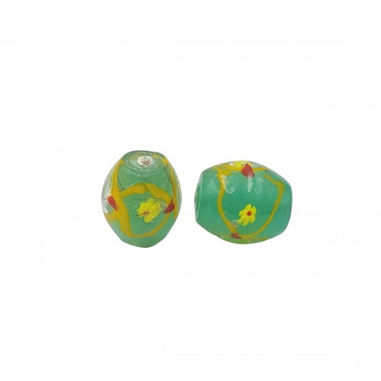 Χάντρες Γυάλινες 20x18mm (6 τεμ) - Πράσινο Χάντρες Γυάλινες 20x18mm (6 τεμ) - Πράσινο