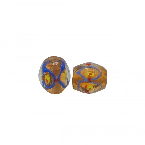 Χάντρες Γυάλινες 20x18mm (6 τεμ) - Καφέ